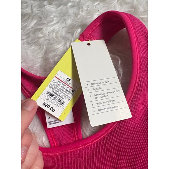NWT All In Motion Pink Ribbed Modal Cropped Tank Top Size M - Picture 5 of 11